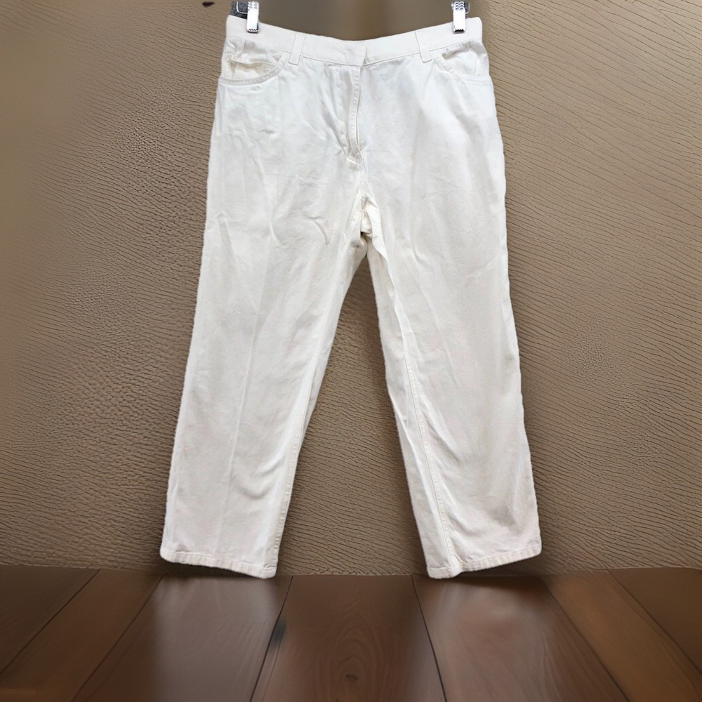 Dolce & Gabbana Capri Pants Jeans Womens 42 US 6 White Straight Cropped Ankle